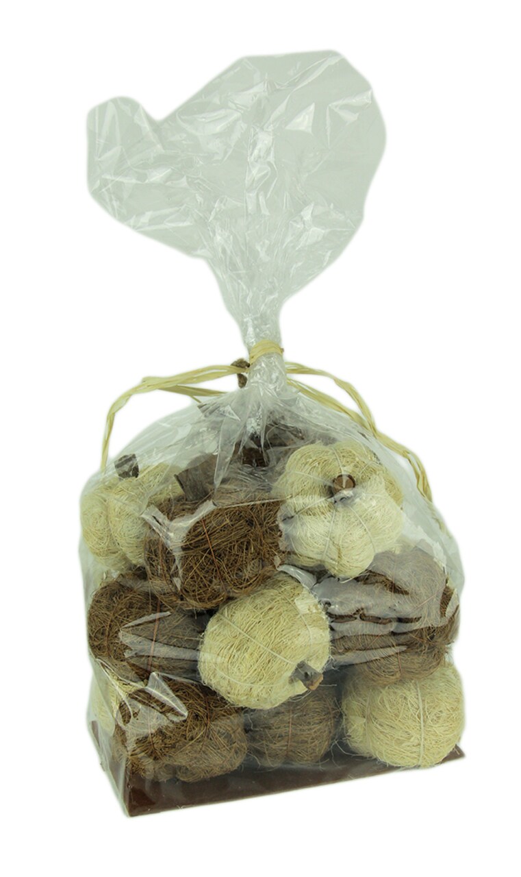 Bag of Natural Brown and Beige Dried Angel Vine Decorative Pumpkins